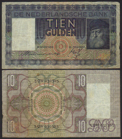 1938 Netherlands 10 Gulden L000193